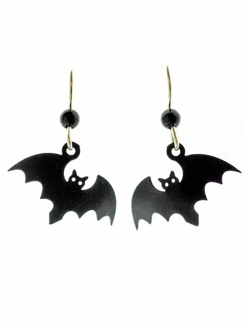 Bat Earrings – Enamel/Acrylic Drop