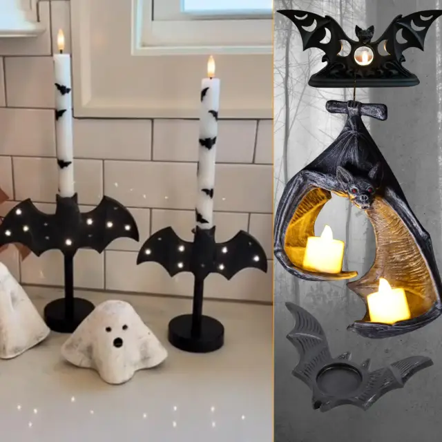 Bat-Shaped Tealight Holders – Set of 4