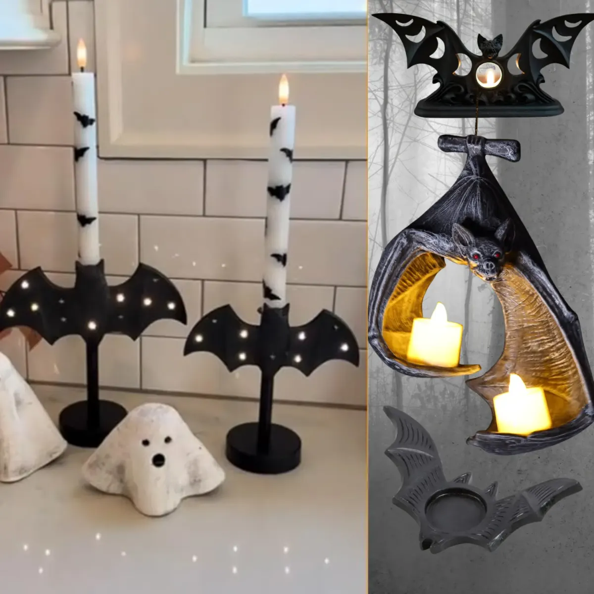 Bat-Shaped Tealight Holders – Set of 4 — image 1 of 4