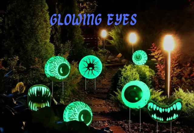 Glowing Eyes Outdoor Stakes – Set of 6