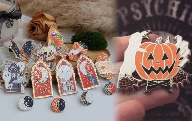 Halloween Enamel Pin Set – 5 Pins