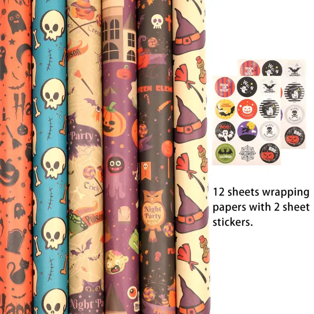 Halloween Wrapping Paper Roll – 2 Pack