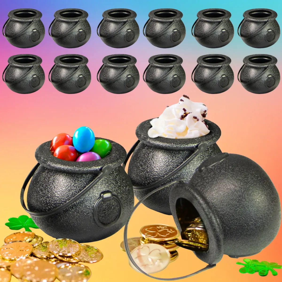 Mini Cauldron Candy Bowl – 4 inch Plastic — image 1 of 4