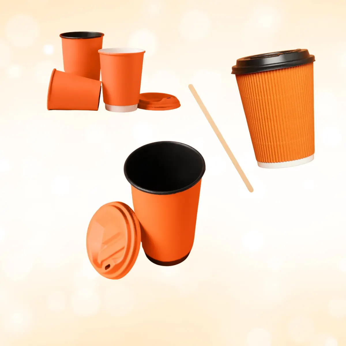 Orange & Black Paper Cups – 24 Pack — image 1 of 4
