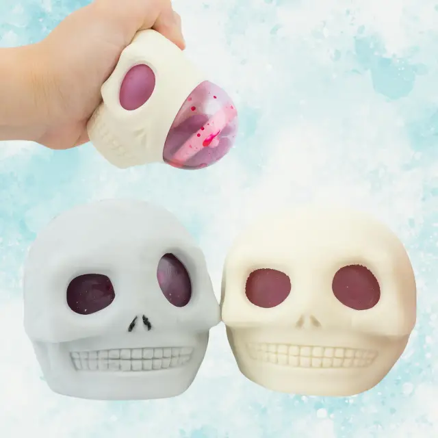 Rubber Skull Stress Ball – Set of 3