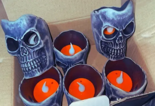 Skull LED Tea Light Candles – Set of 6