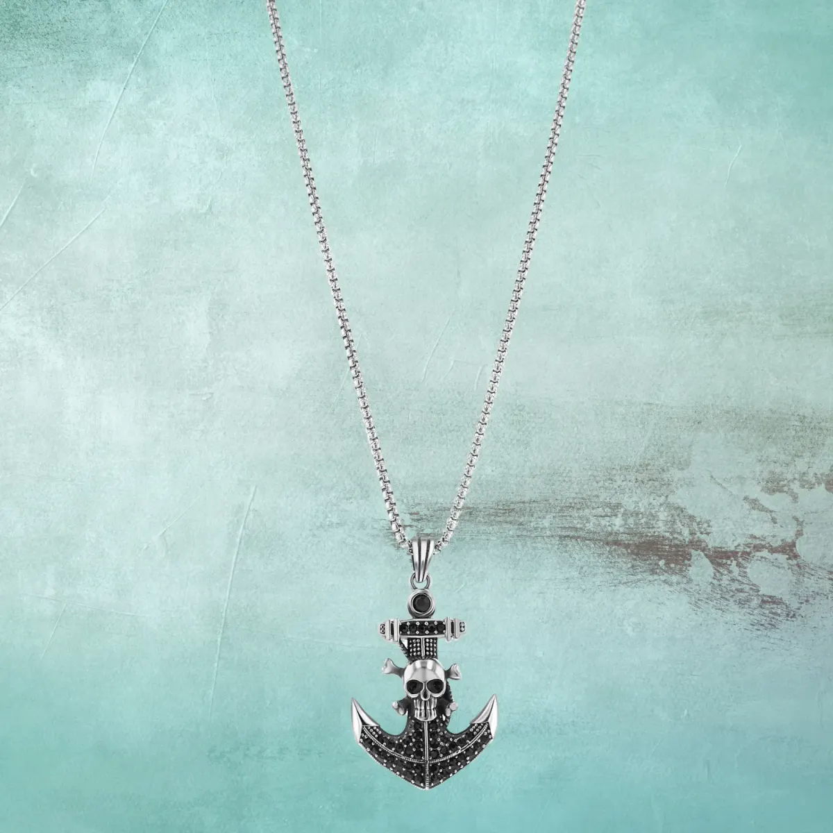 Skull Pendant Necklace – Metal Chain — image 1 of 4