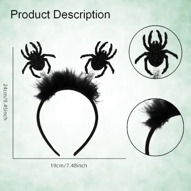 Spider Headband – Black Glitter