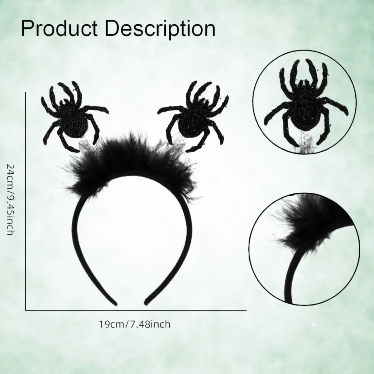 Spider Headband – Black Glitter — image 1 of 3